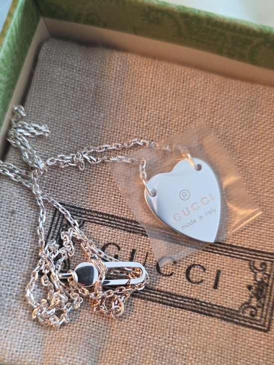 Gucci Jewelry - Gucci Silver Heart Pendant Necklace